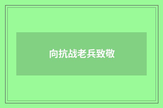 向抗战老兵致敬