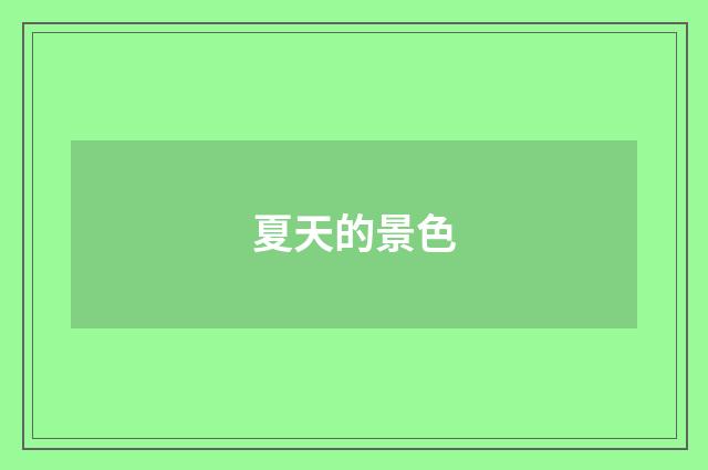 夏天的景色