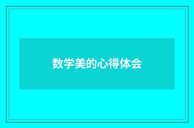 数学美的心得体会