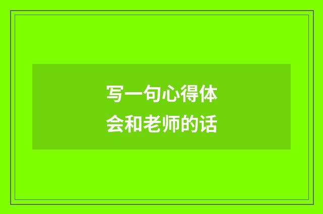 写一句心得体会和老师的话