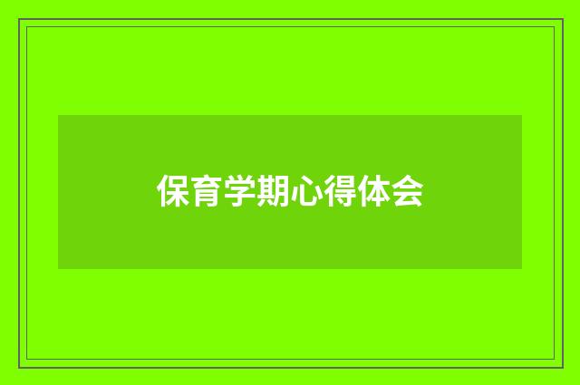 保育学期心得体会