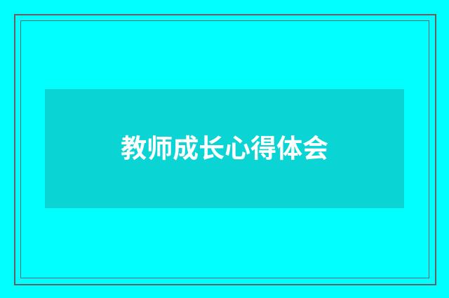 教师成长心得体会