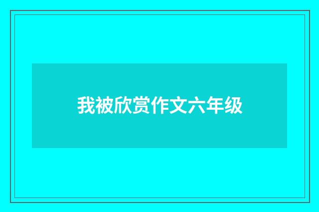 我被欣赏作文六年级