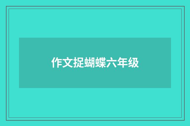 作文捉蝴蝶六年级