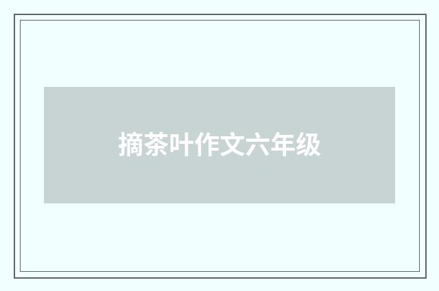 摘茶叶作文六年级