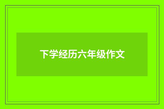 下学经历六年级作文