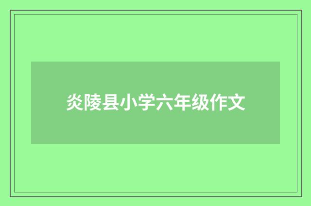 炎陵县小学六年级作文