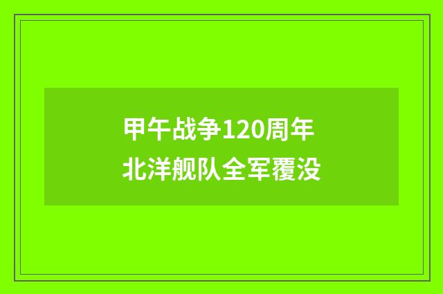 甲午战争120周年北洋舰队全军覆没
