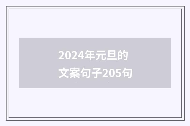 2024年元旦的文案句子205句