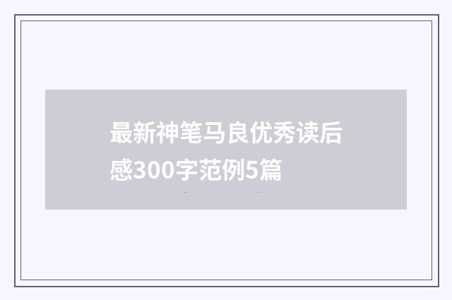 最新神笔马良优秀读后感300字范例5篇