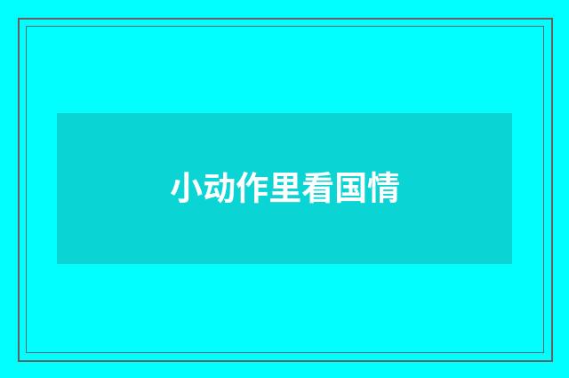 小动作里看国情