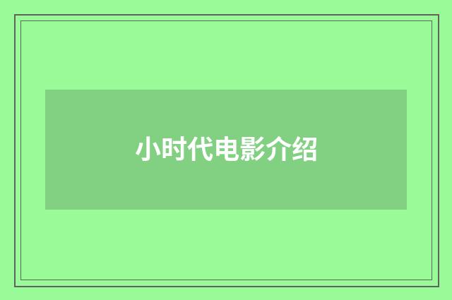 小时代电影介绍
