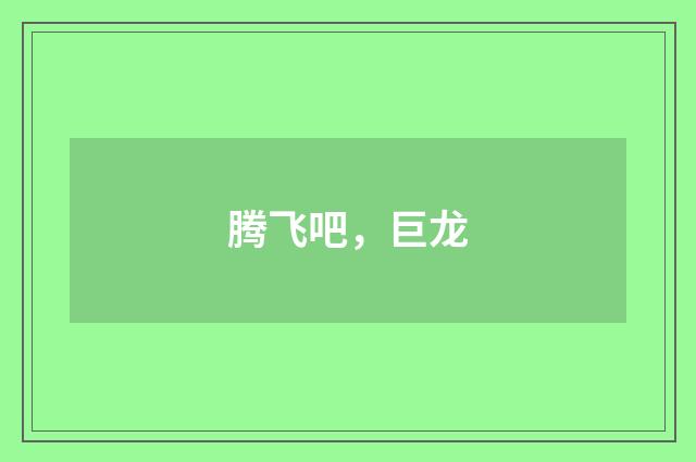 腾飞吧，巨龙