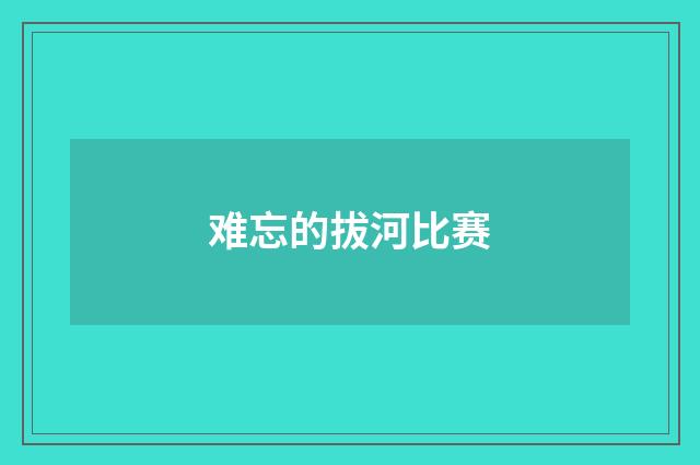 难忘的拔河比赛