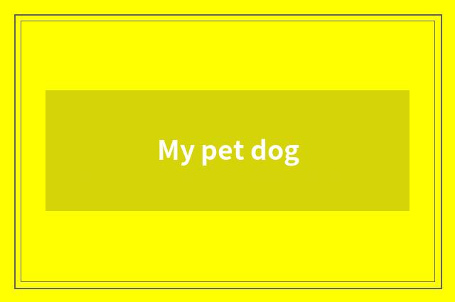 My pet dog