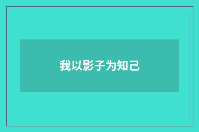 我以影子为知己