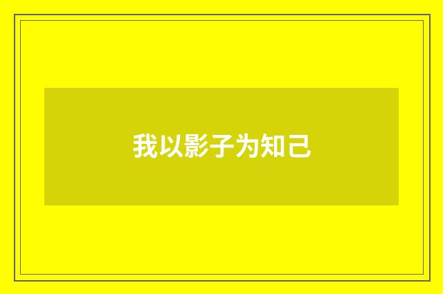 我以影子为知己