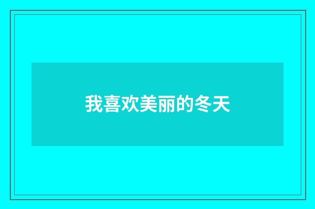 我喜欢美丽的冬天