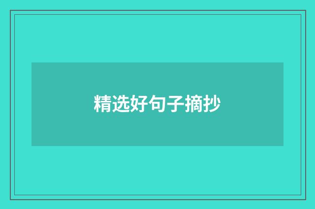 精选好句子摘抄