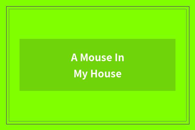 A Mouse In My House