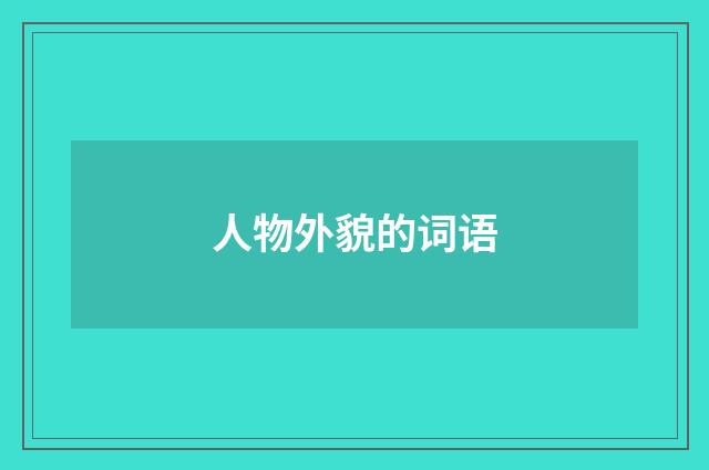 人物外貌的词语