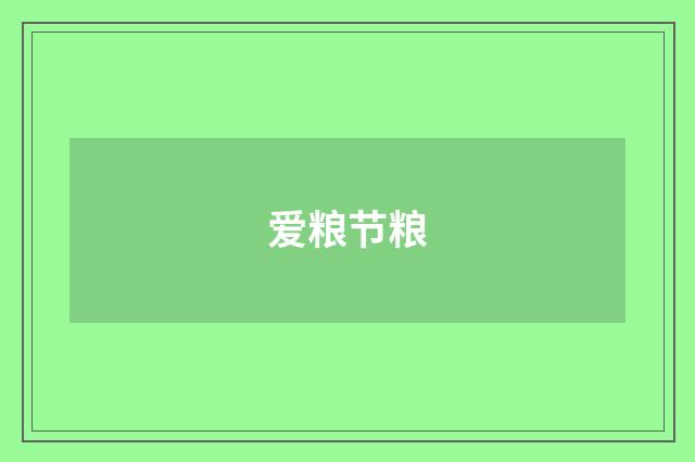 爱粮节粮