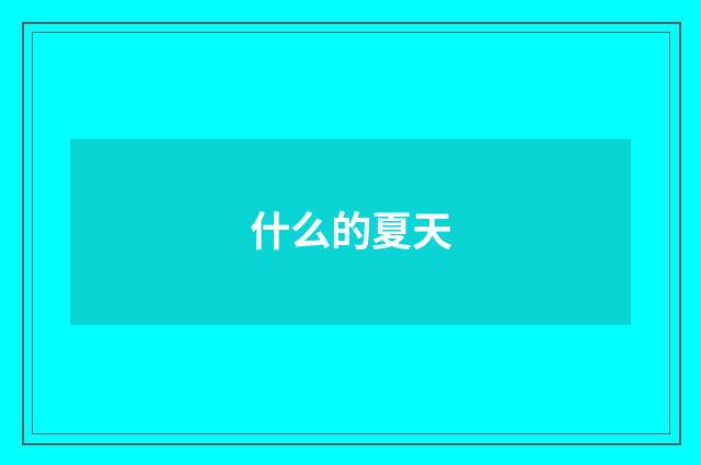 什么的夏天