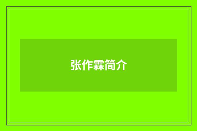 张作霖简介
