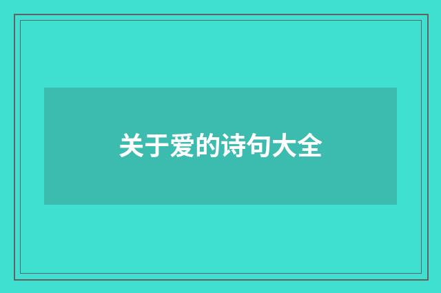 关于爱的诗句大全