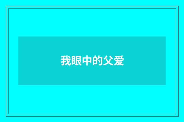 我眼中的父爱