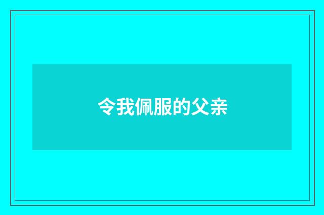 令我佩服的父亲