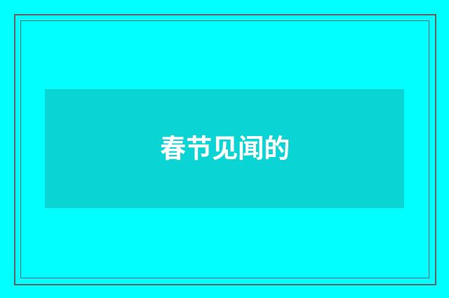 春节见闻的
