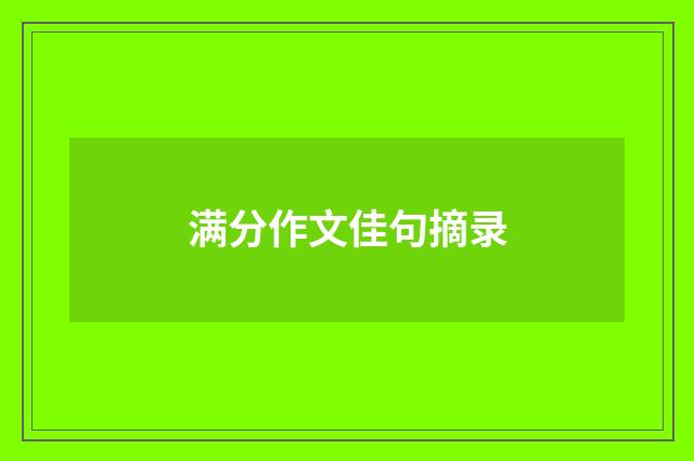 满分作文佳句摘录