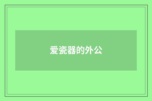 爱瓷器的外公