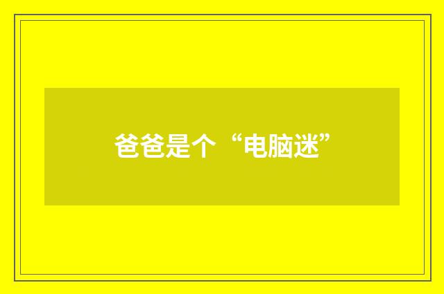 爸爸是个“电脑迷”