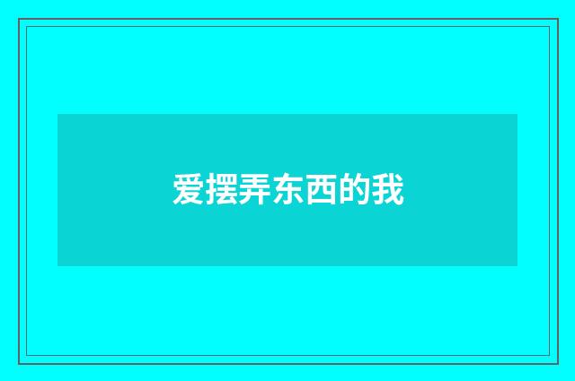 爱摆弄东西的我