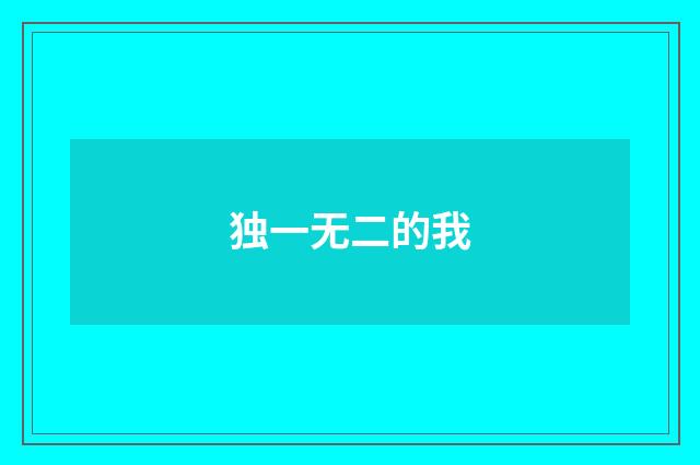 独一无二的我