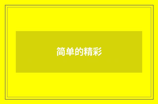 简单的精彩