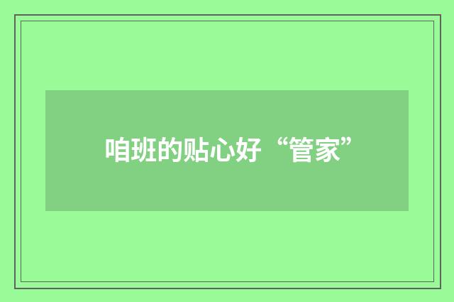 咱班的贴心好“管家”