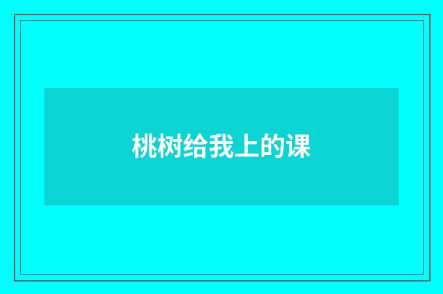 桃树给我上的课