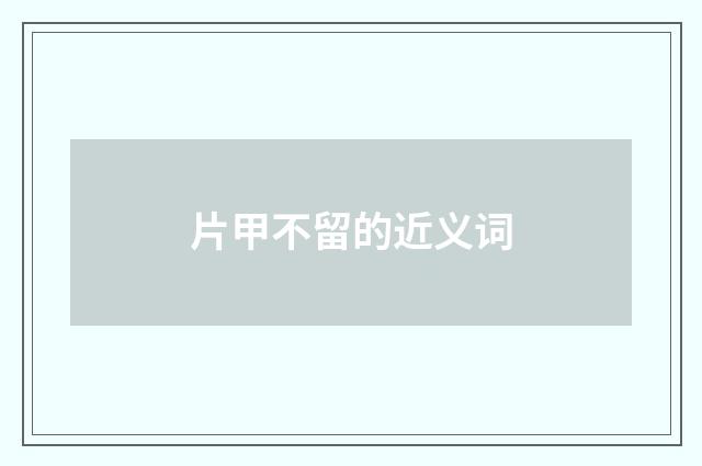 片甲不留的近义词