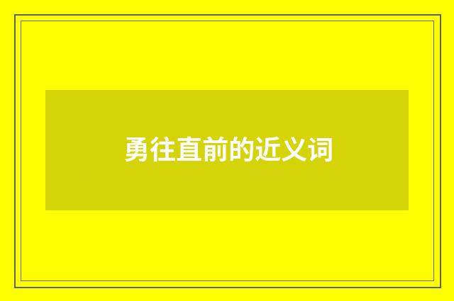 勇往直前的近义词