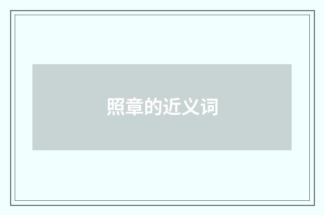 照章的近义词