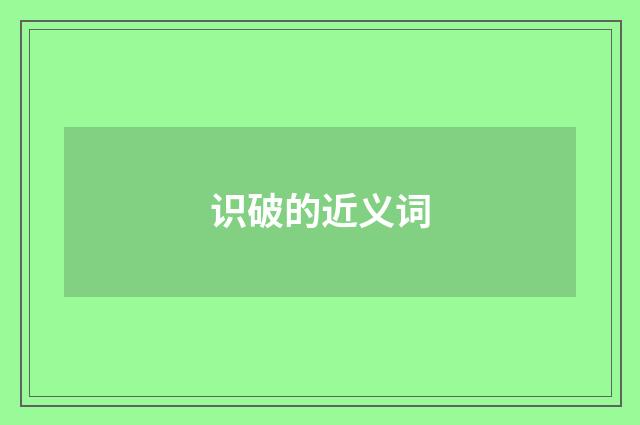 识破的近义词