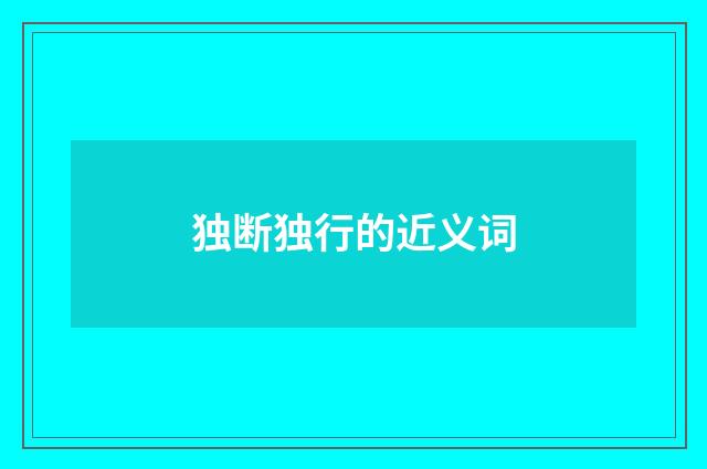 独断独行的近义词