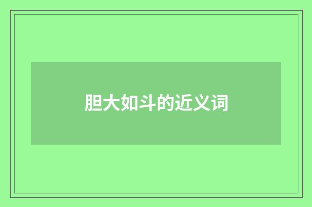 胆大如斗的近义词