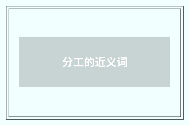 分工的近义词
