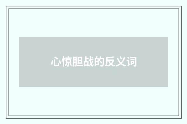 心惊胆战的反义词