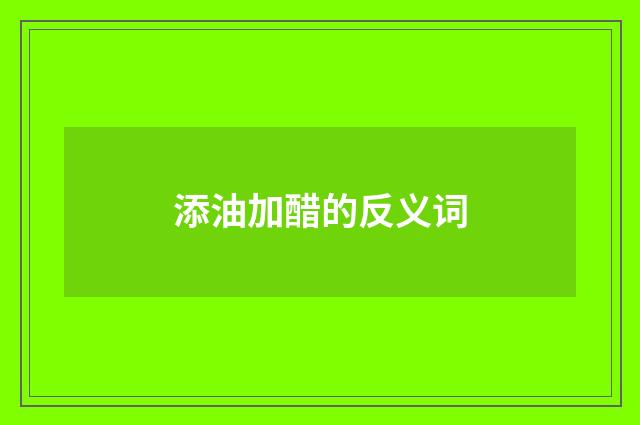 添油加醋的反义词