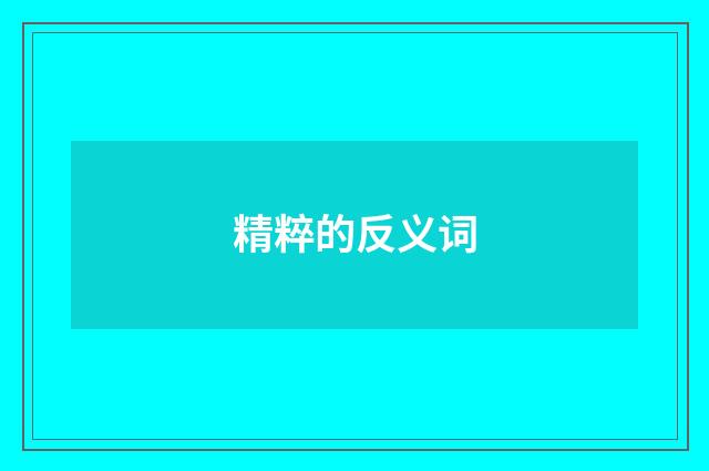 精粹的反义词